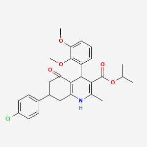 molecular formula C28H30ClNO5 B5113757 Propan-2-yl 7-(4-chlorophenyl)-4-(2,3-dimethoxyphenyl)-2-methyl-5-oxo-1,4,5,6,7,8-hexahydroquinoline-3-carboxylate 