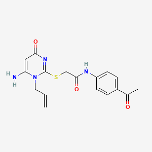 molecular formula C17H18N4O3S B5113774 N-(4-acetylphenyl)-2-{[6-amino-4-oxo-1-(prop-2-en-1-yl)-1,4-dihydropyrimidin-2-yl]sulfanyl}acetamide 