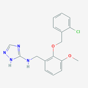 molecular formula C17H17ClN4O2 B511382 N-{2-[(2-chlorobenzyl)oxy]-3-methoxybenzyl}-4H-1,2,4-triazol-3-amine CAS No. 878713-75-8