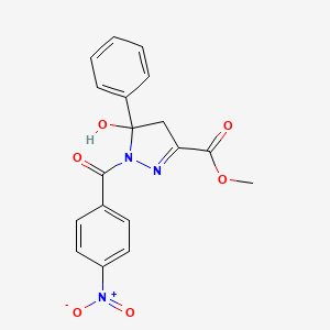 molecular formula C18H15N3O6 B5113872 methyl 5-hydroxy-1-(4-nitrobenzoyl)-5-phenyl-4H-pyrazole-3-carboxylate 