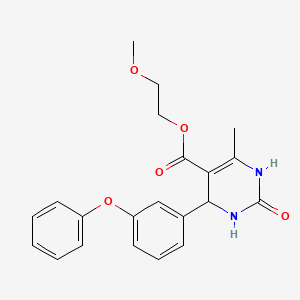molecular formula C21H22N2O5 B5113976 2-Methoxyethyl 6-methyl-2-oxo-4-(3-phenoxyphenyl)-1,2,3,4-tetrahydropyrimidine-5-carboxylate 