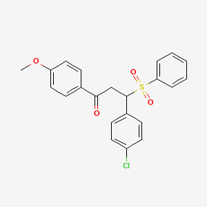 molecular formula C22H19ClO4S B5113985 3-(4-Chlorophenyl)-1-(4-methoxyphenyl)-3-(phenylsulfonyl)propan-1-one 