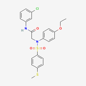 molecular formula C23H23ClN2O4S2 B5114030 N-(3-Chlorophenyl)-N~2~-(4-ethoxyphenyl)-N~2~-[4-(methylsulfanyl)benzene-1-sulfonyl]glycinamide CAS No. 6187-70-8
