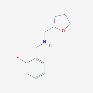 molecular formula C12H16FNO B511409 (2-Fluoro-benzyl)-(tetrahydro-furan-2-ylmethyl)-amine CAS No. 510723-78-1