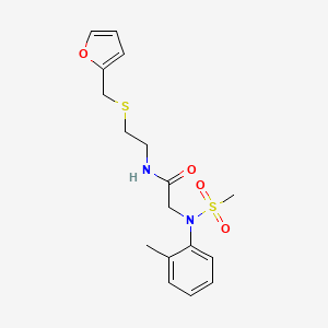 molecular formula C17H22N2O4S2 B5114104 N~1~-{2-[(2-furylmethyl)thio]ethyl}-N~2~-(2-methylphenyl)-N~2~-(methylsulfonyl)glycinamide 