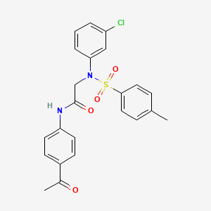 molecular formula C23H21ClN2O4S B5114214 N-(4-acetylphenyl)-2-(3-chloro-N-(4-methylphenyl)sulfonylanilino)acetamide 