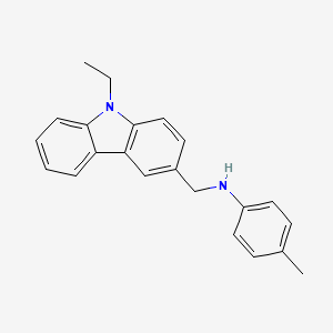 molecular formula C22H22N2 B5114279 N-[(9-ethylcarbazol-3-yl)methyl]-4-methylaniline 