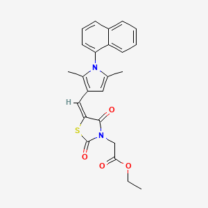 molecular formula C24H22N2O4S B5114303 ethyl 2-[(5E)-5-[(2,5-dimethyl-1-naphthalen-1-ylpyrrol-3-yl)methylidene]-2,4-dioxo-1,3-thiazolidin-3-yl]acetate 