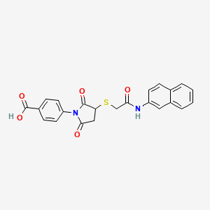molecular formula C23H18N2O5S B5114364 4-(3-{[2-(2-NAPHTHYLAMINO)-2-OXOETHYL]SULFANYL}-2,5-DIOXO-1-PYRROLIDINYL)BENZOIC ACID 