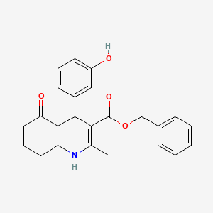 molecular formula C24H23NO4 B5114408 Benzyl 4-(3-hydroxyphenyl)-2-methyl-5-oxo-1,4,5,6,7,8-hexahydroquinoline-3-carboxylate 
