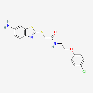 molecular formula C17H16ClN3O2S2 B5114462 2-[(6-amino-1,3-benzothiazol-2-yl)sulfanyl]-N-[2-(4-chlorophenoxy)ethyl]acetamide 