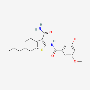 molecular formula C21H26N2O4S B5114538 2-[(3,5-dimethoxybenzoyl)amino]-6-propyl-4,5,6,7-tetrahydro-1-benzothiophene-3-carboxamide 