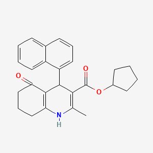 molecular formula C26H27NO3 B5114632 Cyclopentyl 2-methyl-4-(naphthalen-1-yl)-5-oxo-1,4,5,6,7,8-hexahydroquinoline-3-carboxylate 