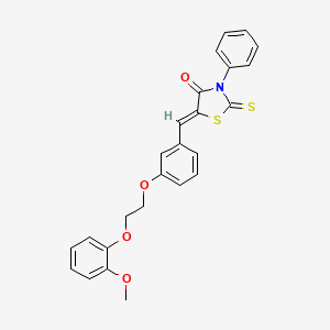 molecular formula C25H21NO4S2 B5114741 (5Z)-5-{3-[2-(2-methoxyphenoxy)ethoxy]benzylidene}-3-phenyl-2-thioxo-1,3-thiazolidin-4-one 
