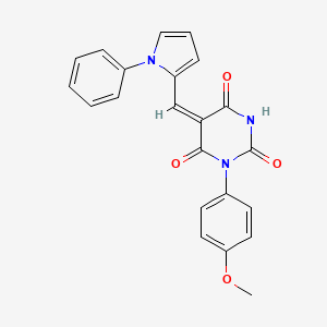 molecular formula C22H17N3O4 B5114781 (5E)-1-(4-Methoxyphenyl)-5-[(1-phenyl-1H-pyrrol-2-YL)methylidene]-1,3-diazinane-2,4,6-trione 