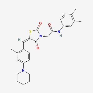 molecular formula C26H29N3O3S B5114866 N-(3,4-dimethylphenyl)-2-{5-[2-methyl-4-(1-piperidinyl)benzylidene]-2,4-dioxo-1,3-thiazolidin-3-yl}acetamide 