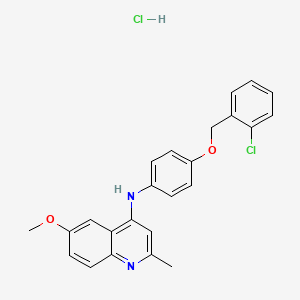 molecular formula C24H22Cl2N2O2 B5114937 N-[4-[(2-chlorophenyl)methoxy]phenyl]-6-methoxy-2-methylquinolin-4-amine;hydrochloride 