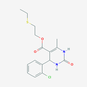 molecular formula C16H19ClN2O3S B5114958 2-(Ethylsulfanyl)ethyl 4-(2-chlorophenyl)-6-methyl-2-oxo-1,2,3,4-tetrahydropyrimidine-5-carboxylate 