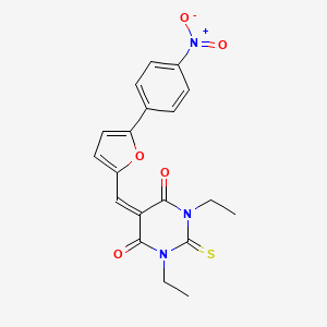 molecular formula C19H17N3O5S B5115002 1,3-diethyl-5-{[5-(4-nitrophenyl)furan-2-yl]methylidene}-2-thioxodihydropyrimidine-4,6(1H,5H)-dione 