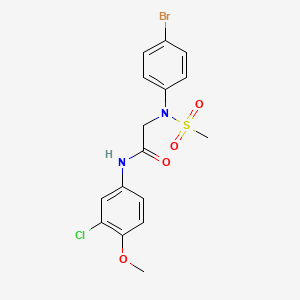 molecular formula C16H16BrClN2O4S B5115028 N~2~-(4-bromophenyl)-N-(3-chloro-4-methoxyphenyl)-N~2~-(methylsulfonyl)glycinamide 