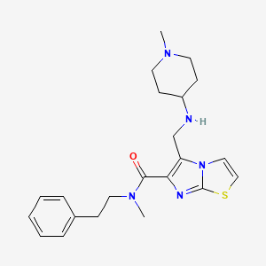 molecular formula C22H29N5OS B5115038 N-methyl-5-[[(1-methylpiperidin-4-yl)amino]methyl]-N-(2-phenylethyl)imidazo[2,1-b][1,3]thiazole-6-carboxamide 