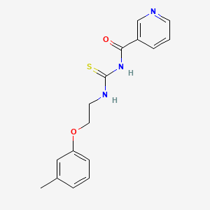 molecular formula C16H17N3O2S B5115059 N-{[2-(3-methylphenoxy)ethyl]carbamothioyl}pyridine-3-carboxamide 