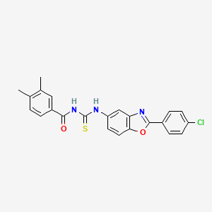 molecular formula C23H18ClN3O2S B5115507 N-{[2-(4-chlorophenyl)-1,3-benzoxazol-5-yl]carbamothioyl}-3,4-dimethylbenzamide 
