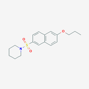 molecular formula C18H23NO3S B511555 1-(6-Propoxynaphthalen-2-yl)sulfonylpiperidine CAS No. 873680-99-0