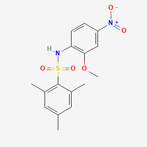 molecular formula C16H18N2O5S B5115691 N-(2-METHOXY-4-NITROPHENYL)-2,4,6-TRIMETHYLBENZENE-1-SULFONAMIDE 