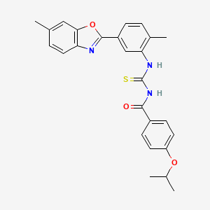 molecular formula C26H25N3O3S B5115751 N-[[2-methyl-5-(6-methyl-1,3-benzoxazol-2-yl)phenyl]carbamothioyl]-4-propan-2-yloxybenzamide 