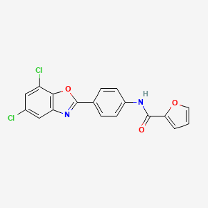 molecular formula C18H10Cl2N2O3 B5115853 N-[4-(5,7-dichloro-1,3-benzoxazol-2-yl)phenyl]furan-2-carboxamide 