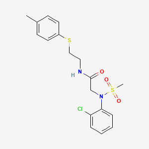 molecular formula C18H21ClN2O3S2 B5115923 N~2~-(2-chlorophenyl)-N~1~-{2-[(4-methylphenyl)thio]ethyl}-N~2~-(methylsulfonyl)glycinamide 