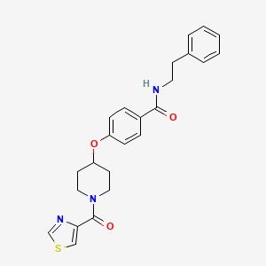 molecular formula C24H25N3O3S B5115935 N-(2-phenylethyl)-4-{[1-(1,3-thiazol-4-ylcarbonyl)-4-piperidinyl]oxy}benzamide 