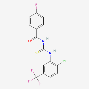 molecular formula C15H9ClF4N2OS B5116060 N-{[2-chloro-5-(trifluoromethyl)phenyl]carbamothioyl}-4-fluorobenzamide CAS No. 6411-42-3