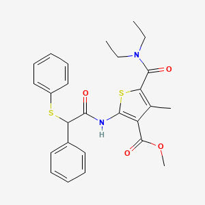molecular formula C26H28N2O4S2 B5116122 METHYL 5-(DIETHYLCARBAMOYL)-4-METHYL-2-[2-PHENYL-2-(PHENYLSULFANYL)ACETAMIDO]THIOPHENE-3-CARBOXYLATE CAS No. 6125-76-4