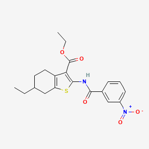 molecular formula C20H22N2O5S B5116199 Ethyl 6-ethyl-2-{[(3-nitrophenyl)carbonyl]amino}-4,5,6,7-tetrahydro-1-benzothiophene-3-carboxylate 