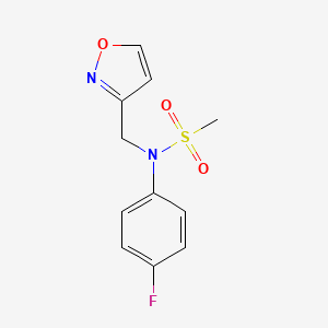 molecular formula C11H11FN2O3S B5116320 N-(4-fluorophenyl)-N-(3-isoxazolylmethyl)methanesulfonamide 