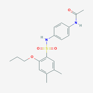 molecular formula C19H24N2O4S B511638 N-[4-(4,5-dimethyl-2-propoxybenzenesulfonamido)phenyl]acetamide CAS No. 950253-75-5