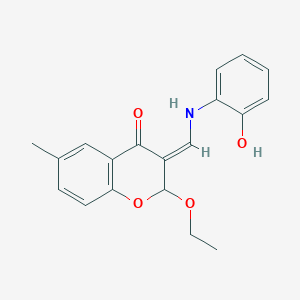 molecular formula C19H19NO4 B5116394 (3Z)-2-ethoxy-3-[(2-hydroxyanilino)methylidene]-6-methylchromen-4-one 