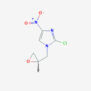 molecular formula C7H8ClN3O3 B051164 (R)-2-chloro-1-(2-methyloxiran-2-ylmethyl)-4-nitroimidazole CAS No. 681490-93-7