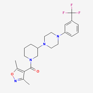 molecular formula C22H27F3N4O2 B5116467 (3,5-Dimethyl-1,2-oxazol-4-yl)-[3-[4-[3-(trifluoromethyl)phenyl]piperazin-1-yl]piperidin-1-yl]methanone 