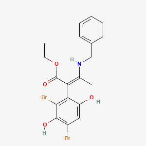 molecular formula C19H19Br2NO4 B5116582 ethyl (2Z)-3-(benzylamino)-2-(2,4-dibromo-3,6-dihydroxyphenyl)but-2-enoate CAS No. 6046-27-1