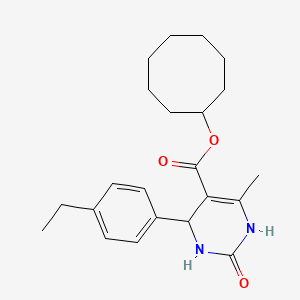 molecular formula C22H30N2O3 B5116667 Cyclooctyl 4-(4-ethylphenyl)-6-methyl-2-oxo-1,2,3,4-tetrahydropyrimidine-5-carboxylate 
