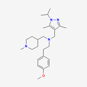 molecular formula C25H40N4O B5116821 N-[(3,5-dimethyl-1-propan-2-ylpyrazol-4-yl)methyl]-2-(4-methoxyphenyl)-N-[(1-methylpiperidin-4-yl)methyl]ethanamine 