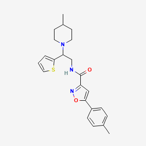 molecular formula C23H27N3O2S B5116840 5-(4-methylphenyl)-N-[2-(4-methylpiperidin-1-yl)-2-(thiophen-2-yl)ethyl]-1,2-oxazole-3-carboxamide 