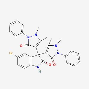 molecular formula C30H26BrN5O3 B5116852 5-bromo-3,3-bis(1,5-dimethyl-3-oxo-2-phenylpyrazol-4-yl)-1H-indol-2-one 