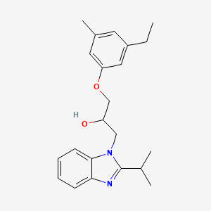 molecular formula C22H28N2O2 B5116877 1-(3-Ethyl-5-methylphenoxy)-3-[2-(propan-2-YL)-1H-1,3-benzodiazol-1-YL]propan-2-OL 