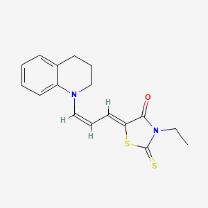 molecular formula C17H18N2OS2 B5117006 (5Z)-5-[(Z)-3-(3,4-dihydro-2H-quinolin-1-yl)prop-2-enylidene]-3-ethyl-2-sulfanylidene-1,3-thiazolidin-4-one 
