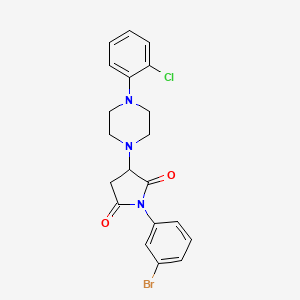 molecular formula C20H19BrClN3O2 B5117069 1-(3-Bromophenyl)-3-[4-(2-chlorophenyl)piperazin-1-yl]pyrrolidine-2,5-dione 