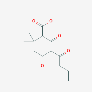 molecular formula C14H20O5 B5117111 Methyl 5-butanoyl-2,2-dimethyl-4,6-dioxocyclohexane-1-carboxylate CAS No. 66421-41-8
